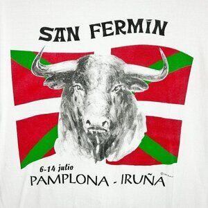 B&C Collection San Fermin Pamplona - Iruna White T-shirt Bull Sz S